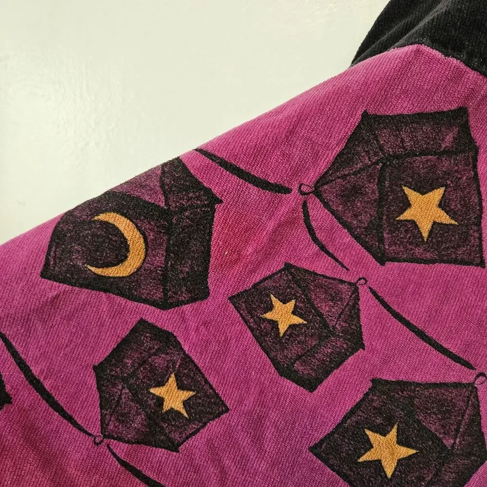 Cow+Lizard Corduroy Jumper Dress Girls 10/12/14? Black‎ Purple Halloween Motif